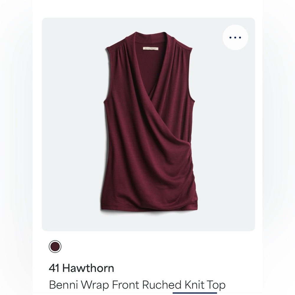 NEW 41 Hawthorn Burgundy Sleeveless Wrap Top 
Size Small